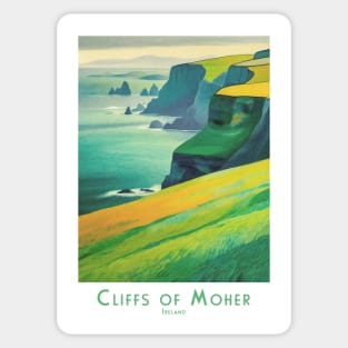 Cliffs of Moher Vintage Travel Poster Ireland Sticker